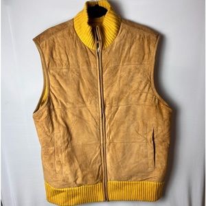 Sean Jean Collections Y2K Vintage Suede Tan/Mustard vest XL